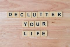 Top view of square letters with text DECLUTTER YOUR LIFE